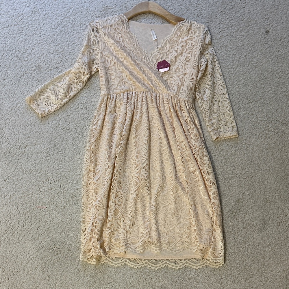 Pinkblush Cream Lace Formal Dress